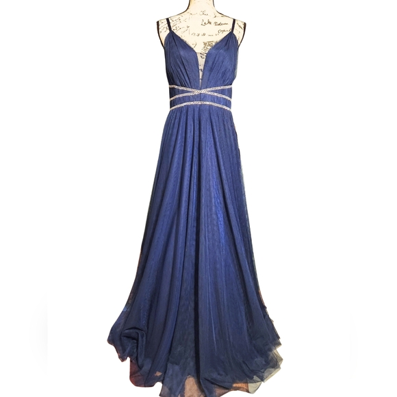 TLC Say Yes To The Prom Elegant Rhinestone-Trim Evening Gown - Picture 6 of 14